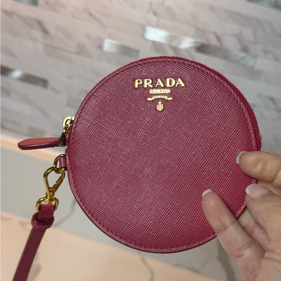 Prada Handbags - Prada Saffiano Leather Pink Wristlet